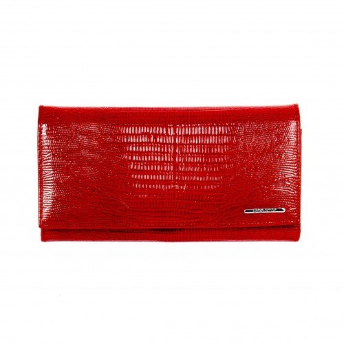 Дамско портмоне ENZO NORI модел CLASSIQUE естествена кожа червен лазер